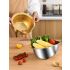 Stainless Steel Kitchen Colander with Handle 10x5.5 Inches– Multi-Use Mesh Strainer for Rice Washing, Fruit Draining & Vegetable Cleaning – Durable, Food-Grade Sieve