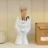 Unique Human Art Sculpture Makeup Brush Holder & Pen Cup – Resin Decorative Organizer, Anti-Drop Design, Lightweight Desk Ornament – Perfect for 11 Festival Gifts