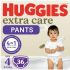 Huggies Extra Care Pants, Size 4 (9-14kg), Pack of 36 Diapers, 4 in 1 Skin Care, Gentle Skin Care, 3 Absorbent Channels, Distributed Wetness Evenly, Stretchy Waistband, 0% Perfume, Latex-Free