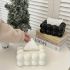 Cloud-Shaped Glossy Tissue Box – Milk White Bubble Design, Square Modern Home Decor for Living Room, Bedroom, Bathroom & Coffee Table – Durable Plastic Napkin Dispenser, Stylish & Functional