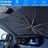 Compact Roll-Up Car Sunshade for Front Window – UPF50+ UV Protection & Heat Insulation, Easy-to-Use Black Umbrella Design, Universal Fit Sun Protection Curtain, Auto Interior Accessory