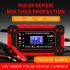 12V 6A Smart Pulse Battery Charger with LCD Display | Auto & Manual Modes, Temperature Compensation, Overcharge Protection | Car & Motorcycle Battery Repair Tool