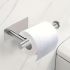 Self-Adhesive Toilet Paper Holder – Black Stainless Steel, Wall-Mounted Without Drilling, Rustproof Bathroom Tissue Holder for Toilet, Kitchen & Shower Towel Storage