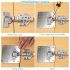 Stainless Steel Hinge Repair Plate Kit – 9x9cm Cabinet Door Fixing Bracket with 6 Screws – Easy Installation for Kitchen Cupboard, Drawer, and Furniture Repair