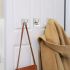 4-Pack Heavy-Duty Self-Adhesive Stainless Steel Wall Hooks – Waterproof, Rustproof Bathroom & Bedroom Hangers for Towels, Robes, Clothes & Accessories – Modern Square Design, Easy Install