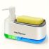 4-in-1 Dish Soap Dispenser Set with Sponge Holder – Leakproof, Battery-Free, Perfect Pump, Plastic Kitchen & Bathroom Soap Dispenser – Christmas/Halloween Gift Idea