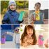 BOGI Kids Insulated Stainless Steel Water Bottle with Straw – 12oz/350ml Leak-Proof BPA-Free Reusable Bottle for School, Sports & Travel – Dishwasher Safe, Pink with Teal Accents