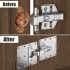 Stainless Steel Hinge Repair Plate Kit – 9x9cm Cabinet Door Fixing Bracket with 6 Screws – Easy Installation for Kitchen Cupboard, Drawer, and Furniture Repair